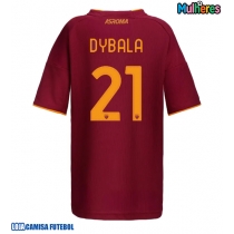 Camisa de Futebol AS Roma Paulo Dybala #21 Equipamento Principal Mulheres 2025-26 Manga Curta